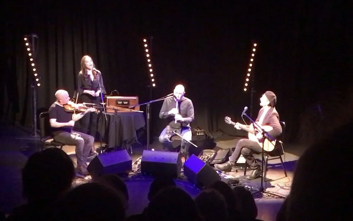 Louise performing with John McCusker, Michael McGoldrick and John Doyle at the Waterside Arts, Sale.