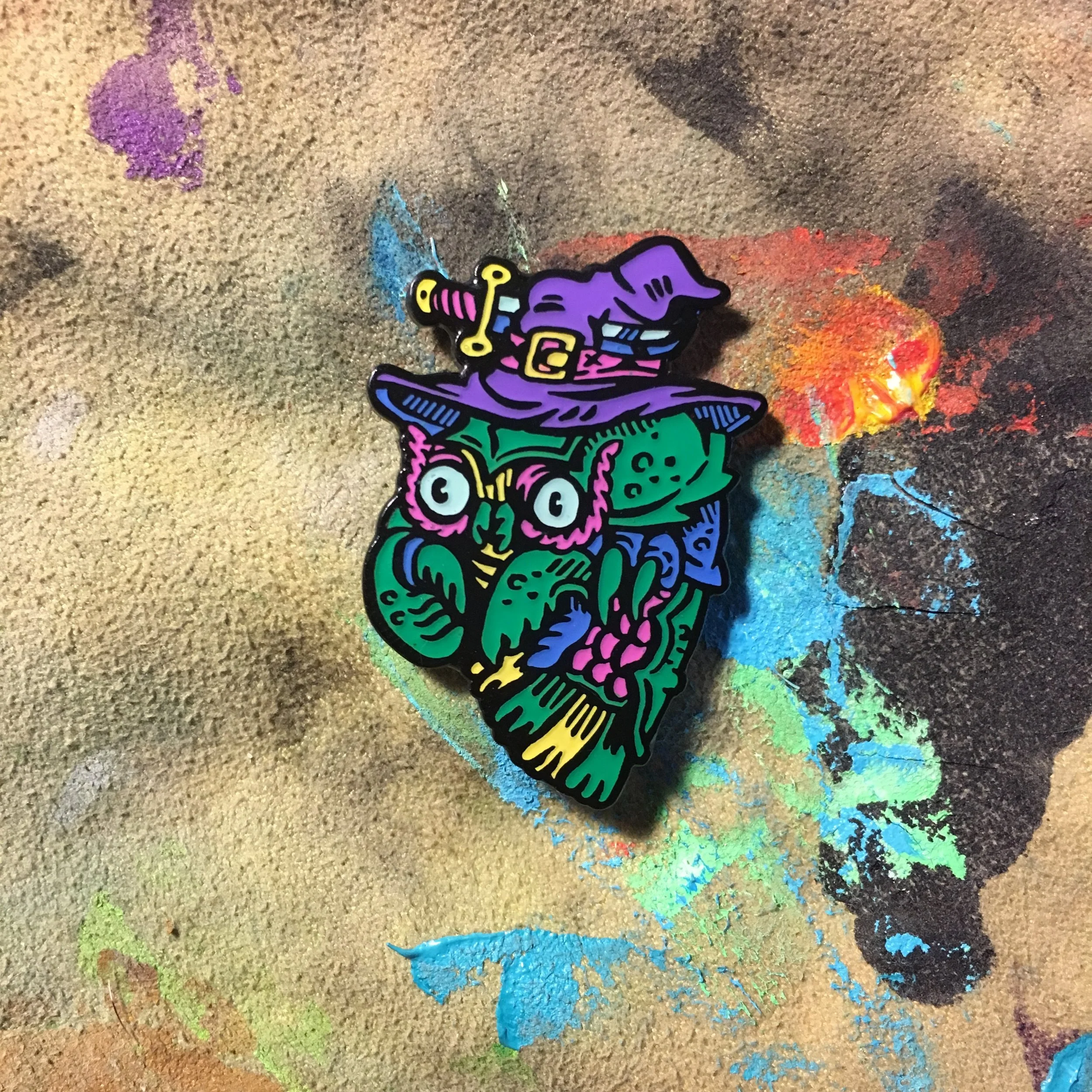 Crustacean Wizard enamel pin