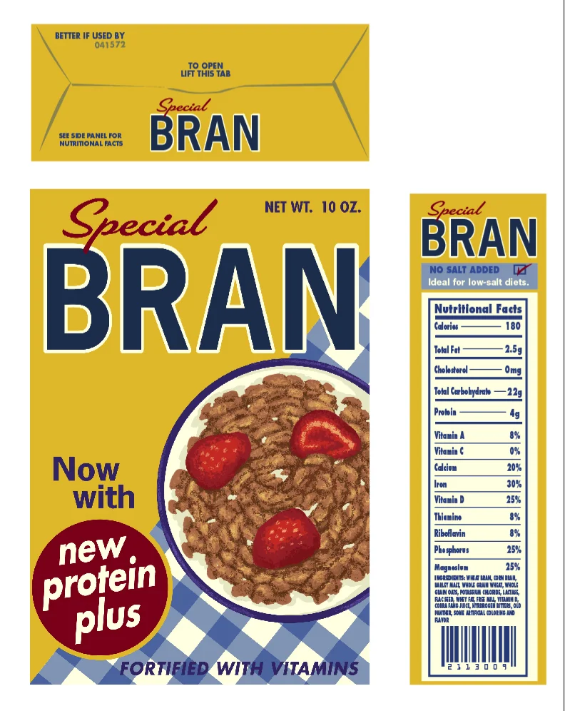 Carl's cereal box.