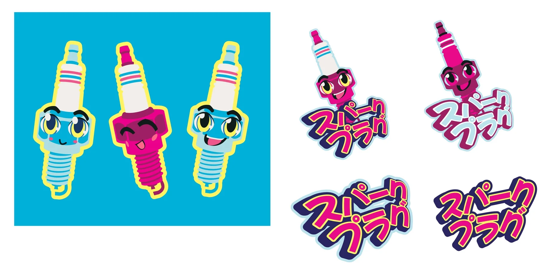 Sparkplugs mascot & logo concepts.