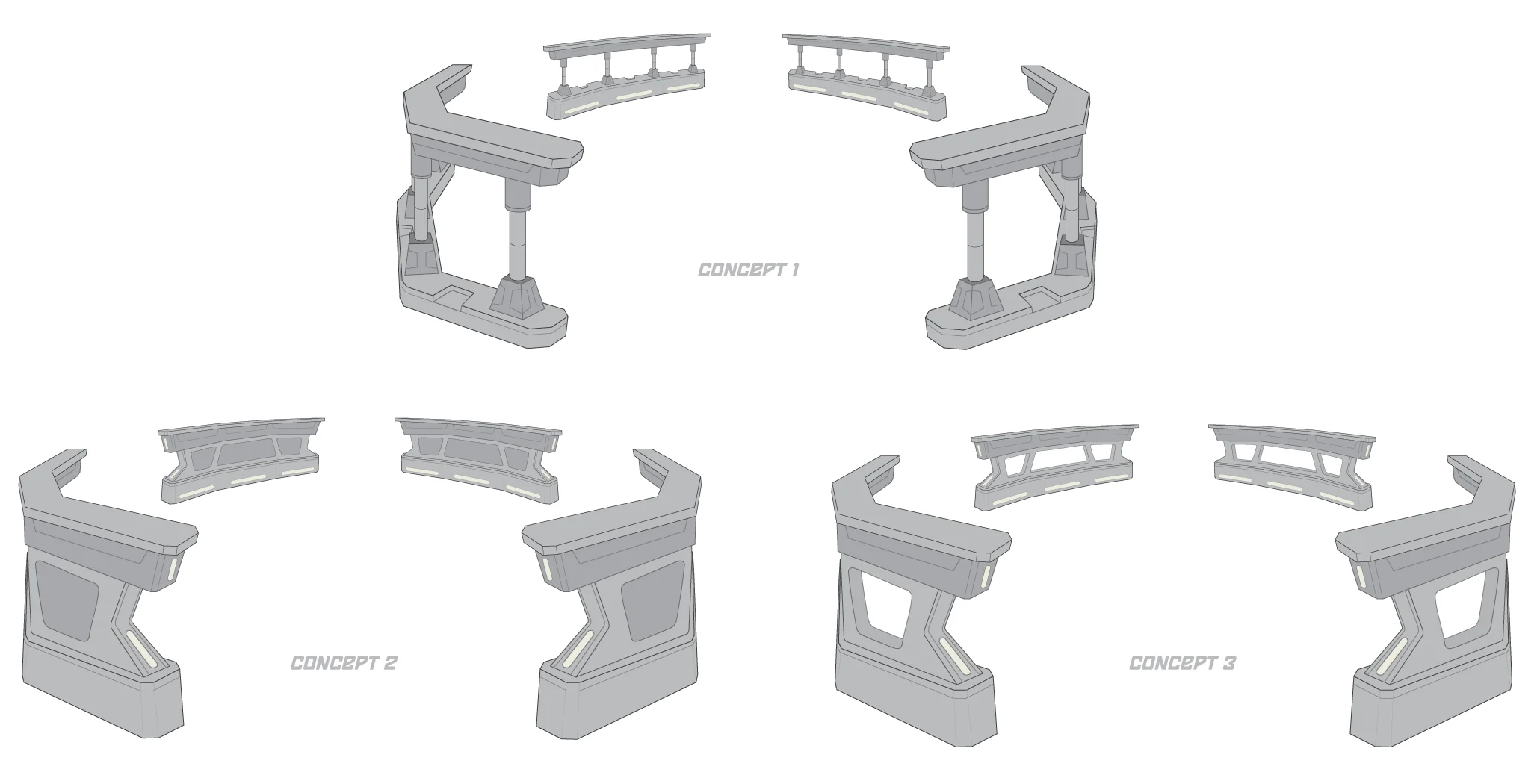 Bridge railing concepts.