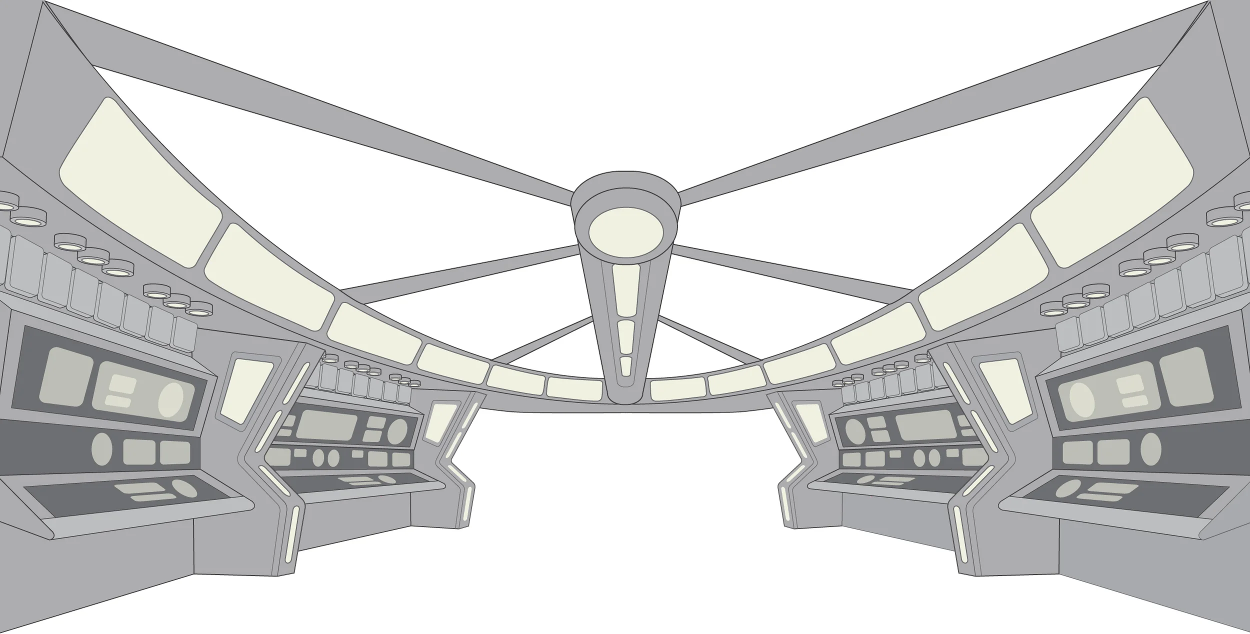 Starship bridge workstation/ceiling design.