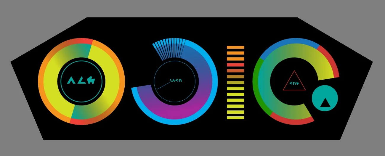 Graphics for bathysphere dashboard display.