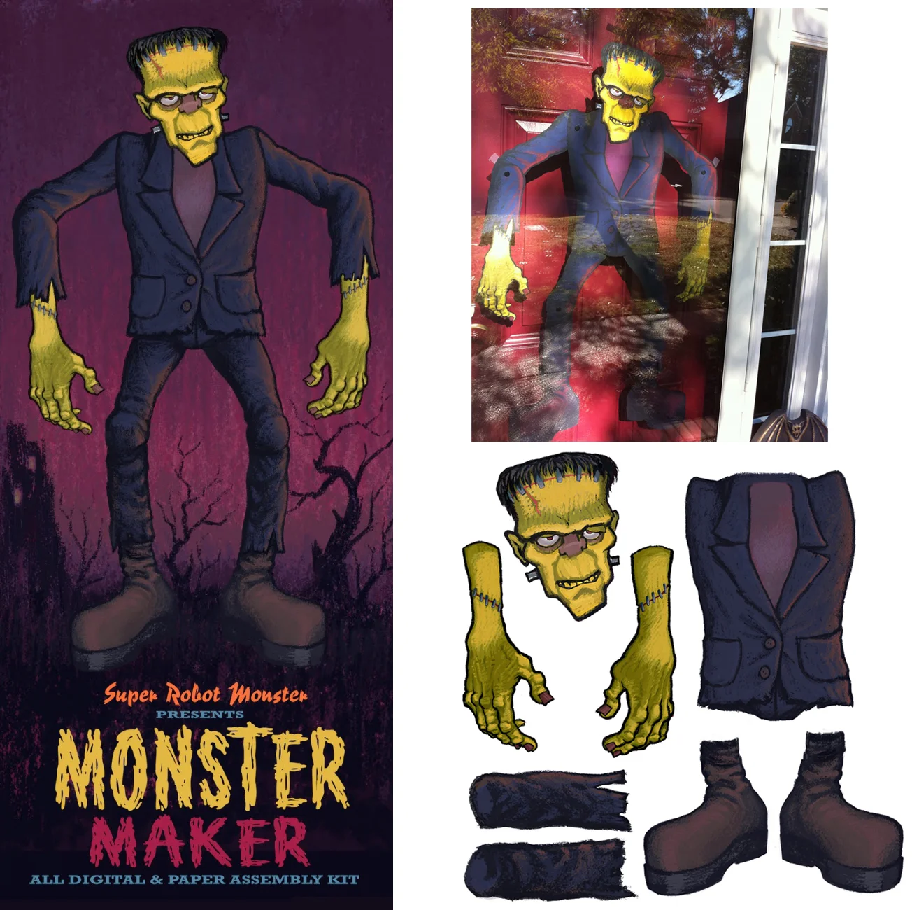 Illustration and kit for Halloween decoration.