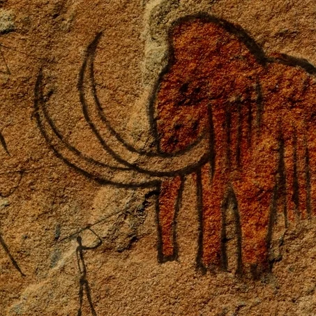 First of 6 cave rock paintings for museum location.