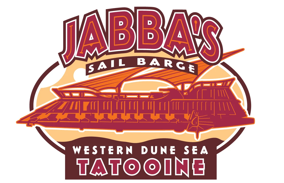 Jabba's Sail Barge logo concept for Walt Disney World attraction.
