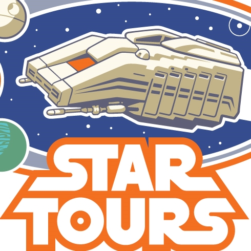 StarTours logo redress concepts for Walt Disney World attraction.