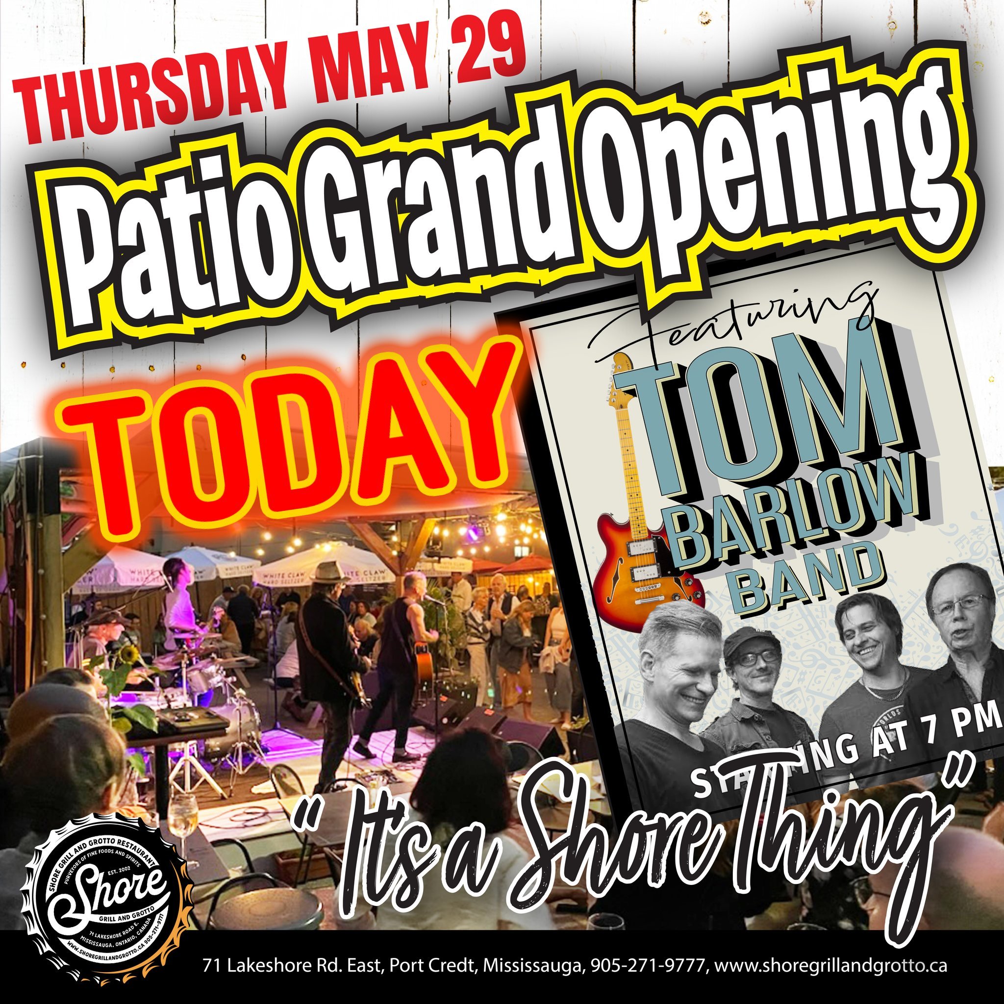 🎉 Grand Opening of our Back Patio TODAY! Celebrate the start of summer with the Tom Barlow Band live, great food specials, and good vibes. Don&rsquo;t miss out&mdash;join us for an unforgettable evening!