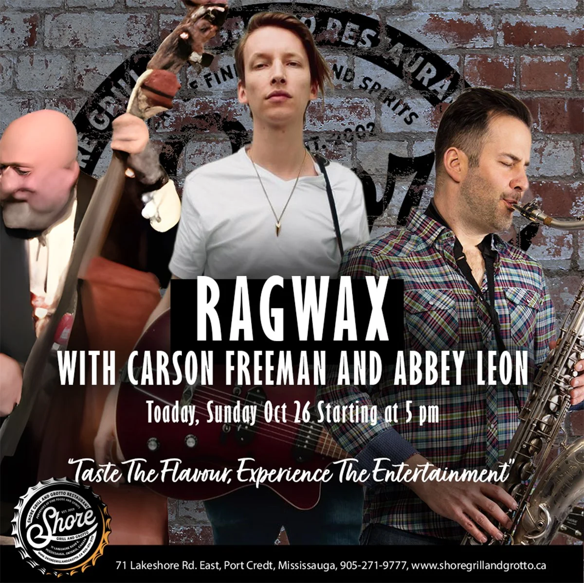 Join us for an unforgettable afternoon of Jazz with Ragwax, featuring the talented Abbey Leon and special guest Carson Freeman! 🎷✨ Immerse yourself in the smooth melodies that will make this an event to remember. &ldquo;Taste The Flavour, Experience