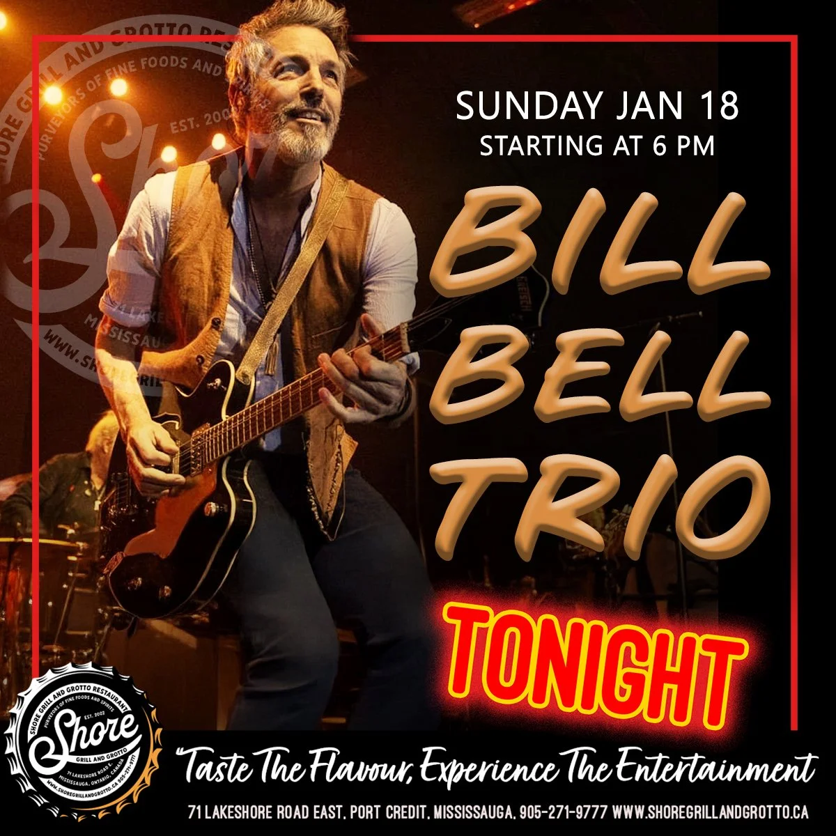 Sunday vibes at Shore Grill and Grotto in the heart of Port Credit! Tonight from 6pm, enjoy live music with the Bill Bell Trio. Relax, dine, and soak up the Port Credit charm. Perfect Sunday entertainment.  Last day for our famous ribs&mdash;don&rsqu