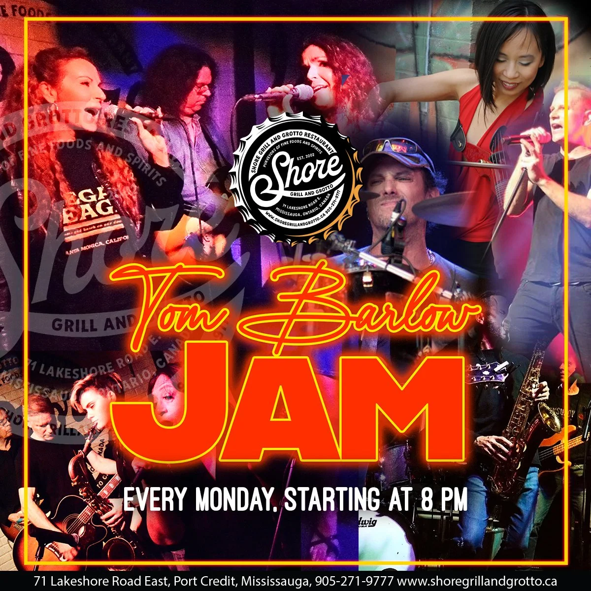 Kick off your week at Shore Grill and Grotto in the heart of Port Credit! 🎶
Join us tonight for the Tom Barlow Jam, one of Canada&rsquo;s longest-running jams (20+ years). Great music, great food, great vibes.
&ldquo;Taste The Flavour, Experience Th