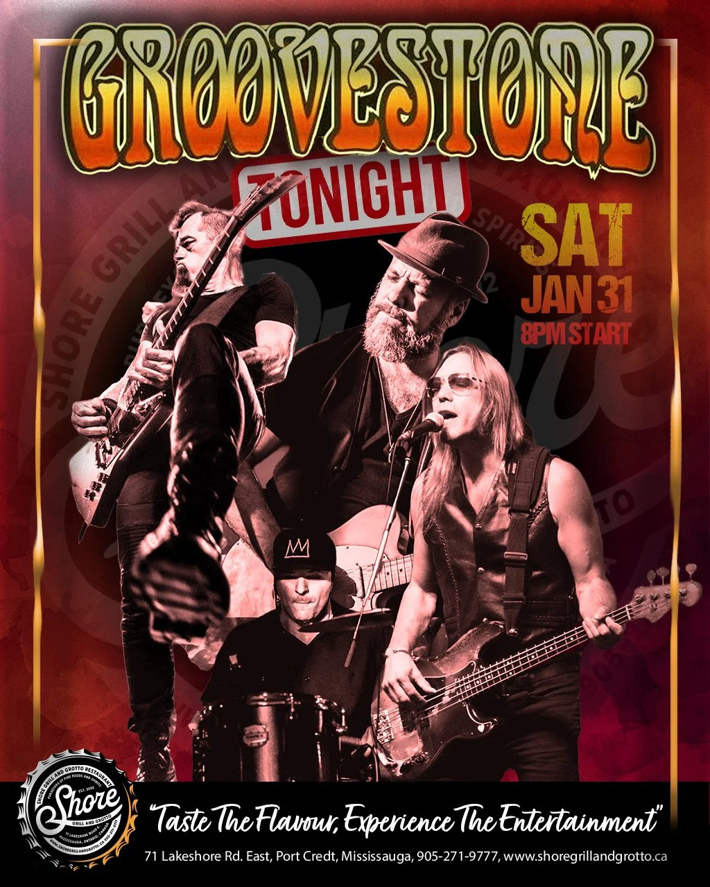 🎶 Live Music Tonight at Shore Grill and Grotto! 🎶
Tonight we&rsquo;re bringing the energy with Groove Stone, one of the most popular bands to play at Shore! 🎸🔥
Make the most of your Saturday night&mdash;grab some friends, enjoy great food, cold d