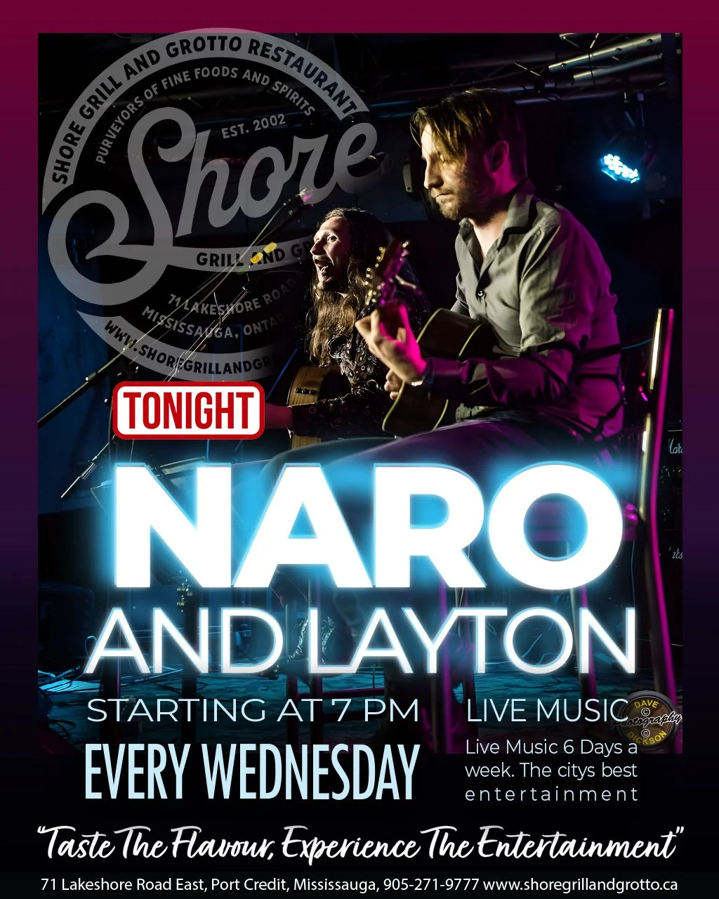 🎶✨ Join us tonight at Shore Grill and Grotto for an unforgettable evening of live music with the incredible Naro and Layton! Sit back, relax, and enjoy the smooth sounds of this talented duo as they set the perfect vibe for your night out.
The weath