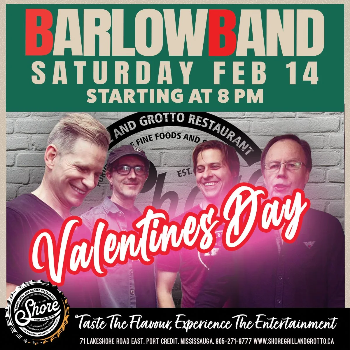Join us this Valentine&rsquo;s at Shore Grill and Grotto for an unforgettable evening with the Tom Barlow Band bringing the live music vibes. 🎶❤️
We&rsquo;re featuring amazing Valentine&rsquo;s specials, a fun atmosphere, and the perfect setting to 