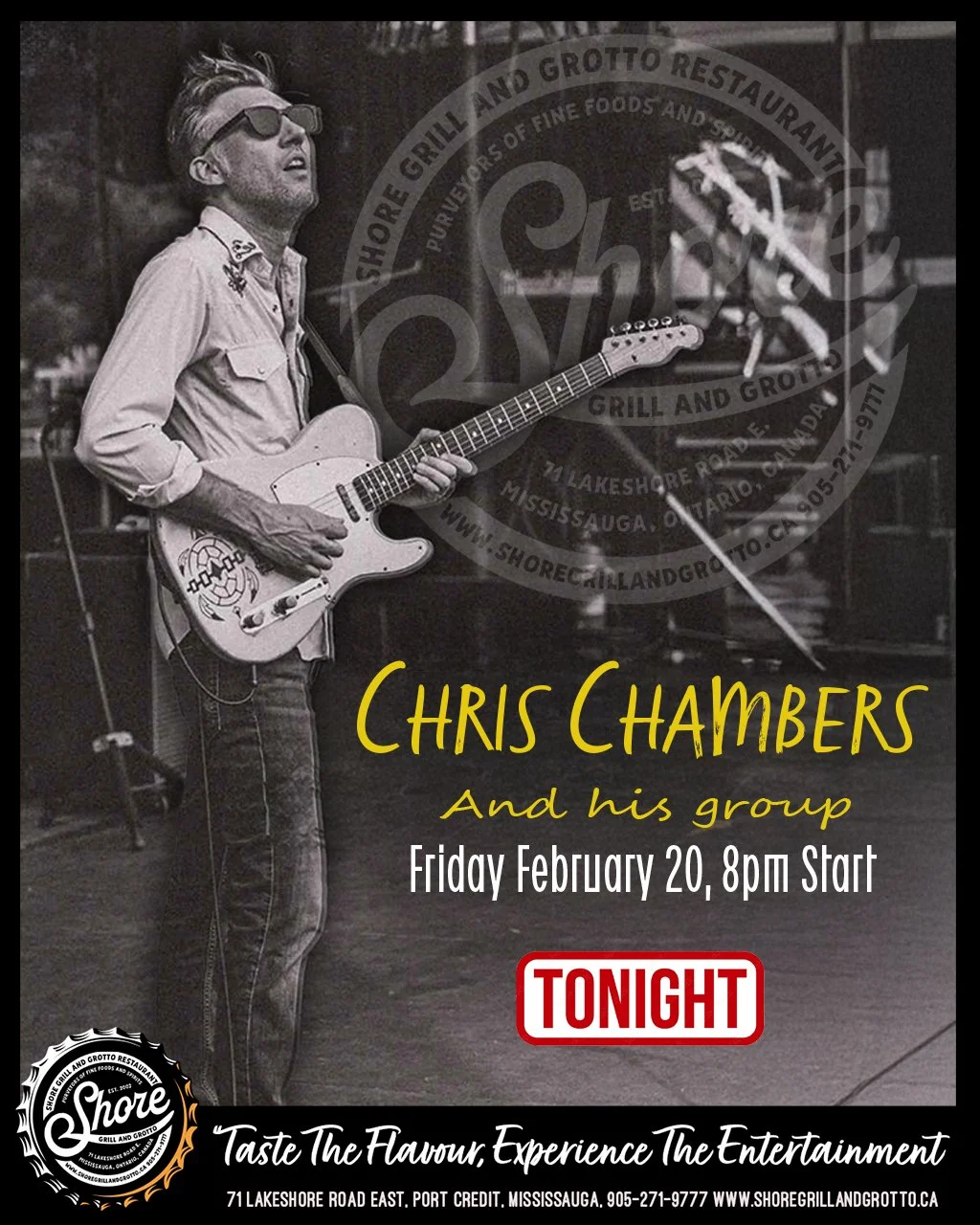 The good vibes are heating up tonight at Shore Grill and Grotto! With a sweltering 2&deg; in the air, it&rsquo;s the perfect excuse to get out, soak up the weather, and enjoy a great night before winter disappears.
Live entertainment comes courtesy o