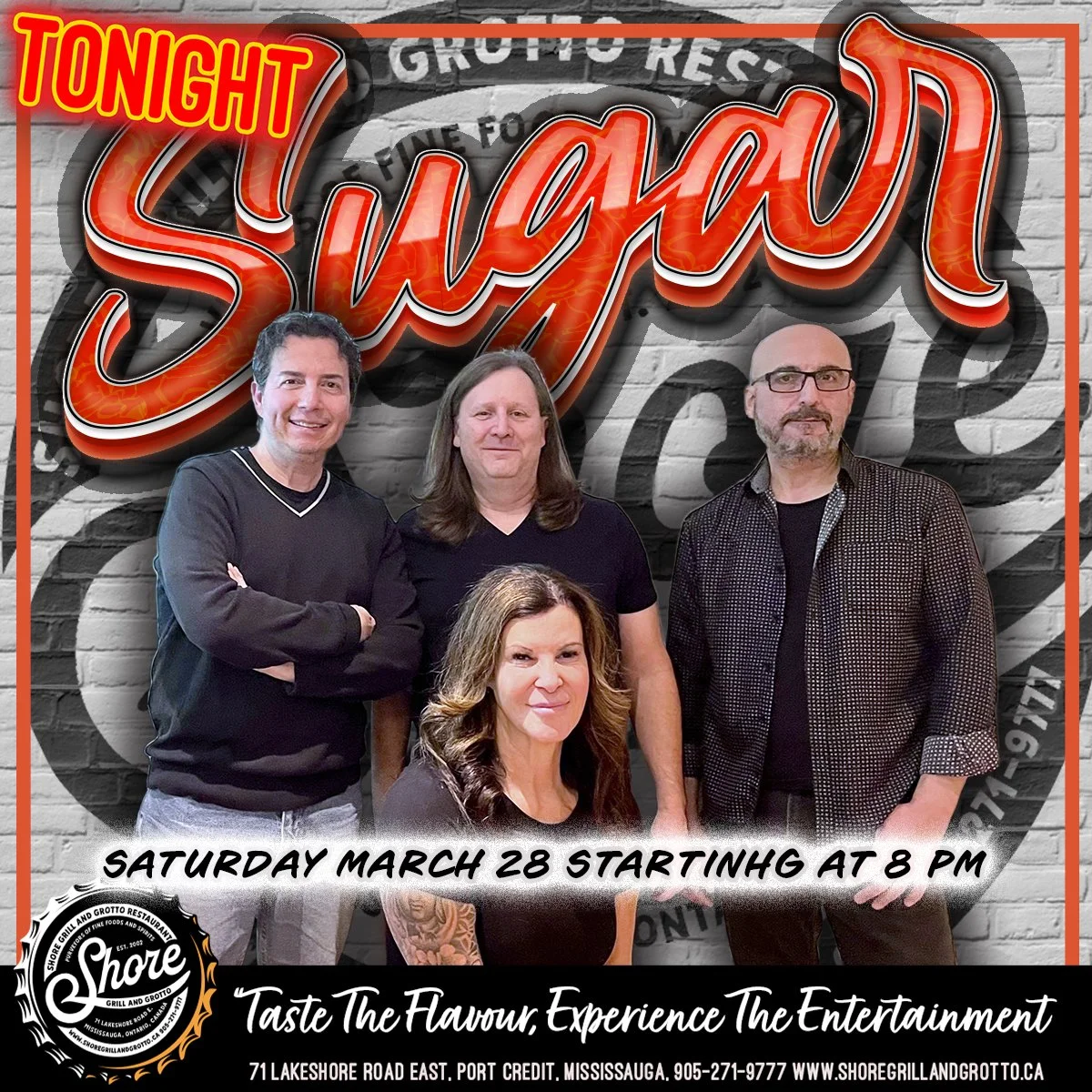 🎶 Tonight at Shore Grill and Grotto! 🎶
We&rsquo;re turning up the energy and bringing something fresh to the stage &mdash; join us in welcoming Sugar for their first-ever performance at Shore! 🍭🔥
Get ready for a night of great music, delicious fo