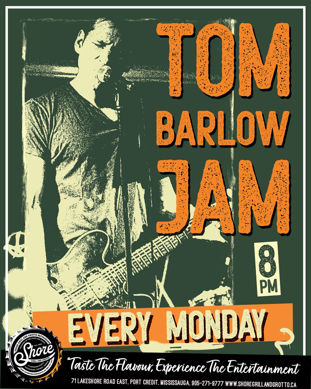 🎶 Join us tonight at Shore Grill &amp; Grotto for an unforgettable evening of food, music, and great vibes!
We&rsquo;re hosting the legendary Tom Barlow Jam &mdash; the longest-running jam session in the area, with Tom Barlow at the helm for over 20