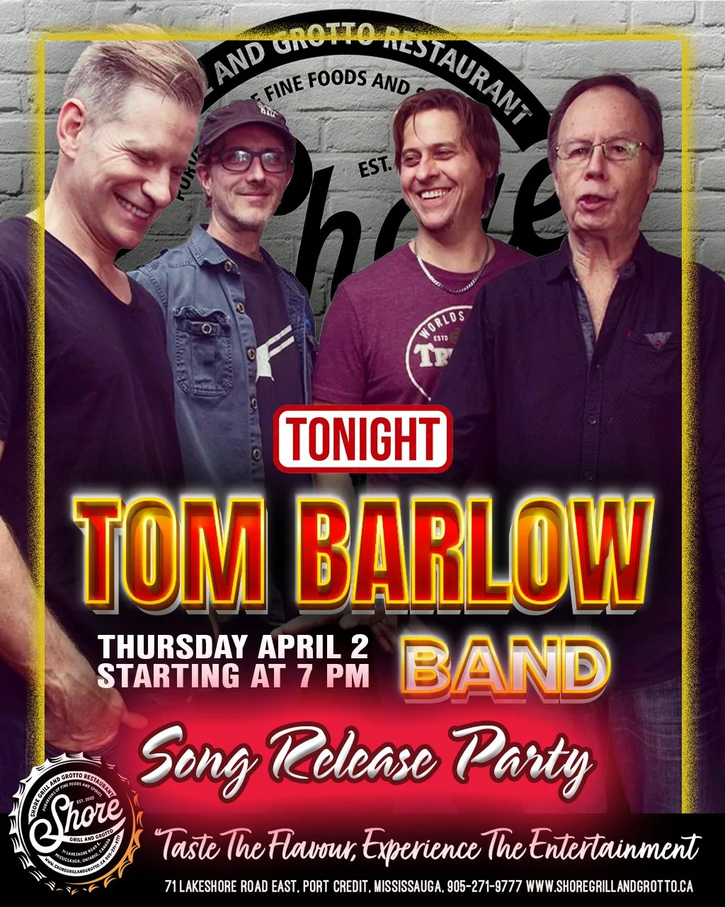 Join us tonight at Shore Grill and Grotto for an unforgettable evening! 🎶✨
We&rsquo;re celebrating a very special occasion as the Tom Barlow Band releases their brand new hit single &mdash; and you won&rsquo;t want to miss it! It&rsquo;s going to be
