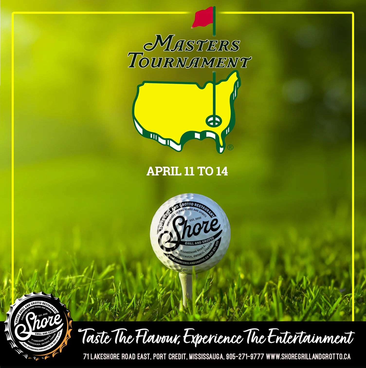 Get into the swing of things at Shore Grill &amp; Grotto for the Masters Golf Tournament! ⛳️
Catch every drive, chip, and putt on our big screen TVs while enjoying our exclusive Masters food specials. Take it outside to our fully heated back patio wi