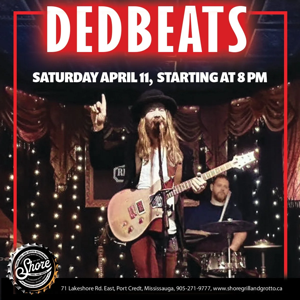 🌼 Spring vibes are finally here, and we&rsquo;re celebrating with great food, live music, and no freezing temperatures!
Join us tonight at Shore Grill and Grotto for an unforgettable performance by The Dedbeats&mdash;always a crowd favorite! 🎶
Our 