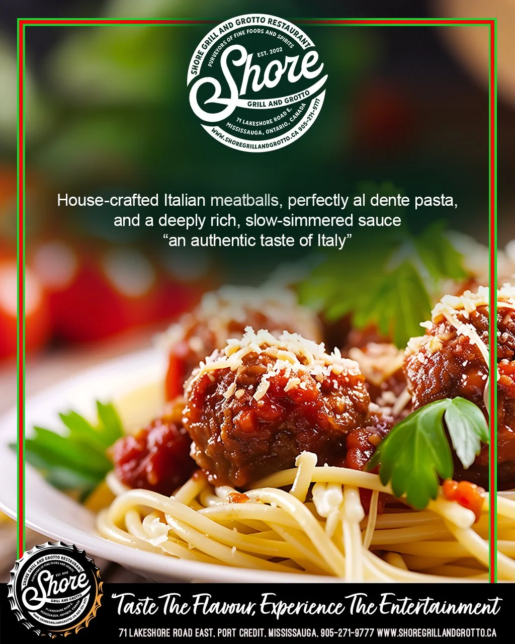 Introducing a classic done right: our spaghetti and meatballs, now on the menu. Savor authentic, house-made Italian meatballs, gently slow-simmered in a rich, flavorful sauce and paired with perfectly cooked al dente pasta.