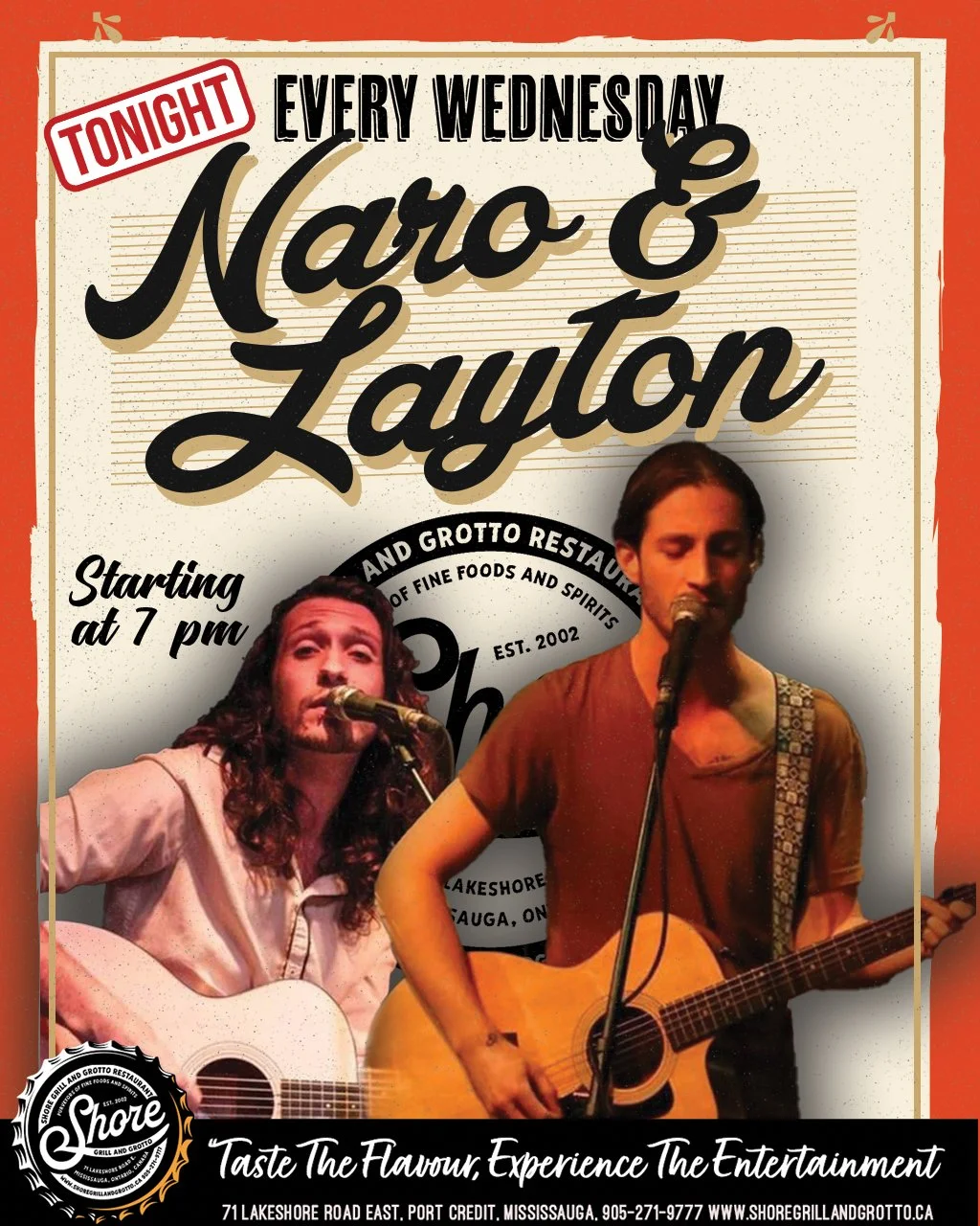 🎶🌸 Tonight at Shore Grill &amp; Grotto! 🌸🎶
It&rsquo;s shaping up to be a beautiful evening with temperatures climbing to 17&deg;C &mdash; the perfect excuse to get out and enjoy the vibe by the water!
Join us tonight starting at 7 PM as the incre
