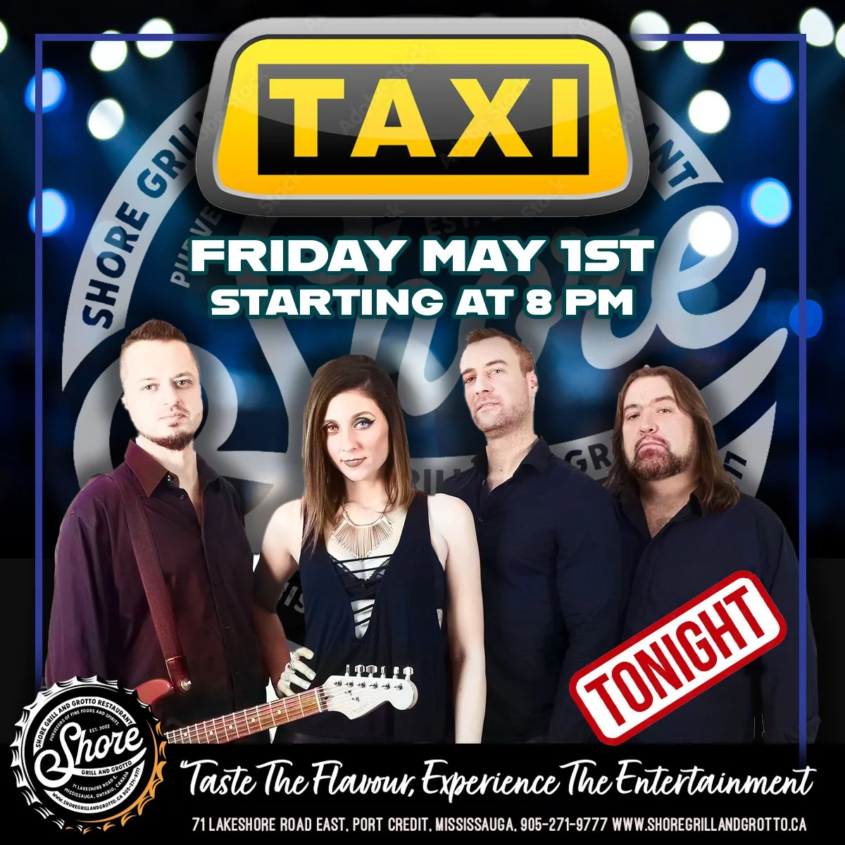 🎶✨ TONIGHT at Shore Grill and Grotto! ✨🎶
Get ready for an unforgettable night of great food, good vibes, and live music with the crowd-favorite Taxi hitting the stage! 🎤🔥 Whether you're joining us for dinner, drinks, or just to dance the night aw