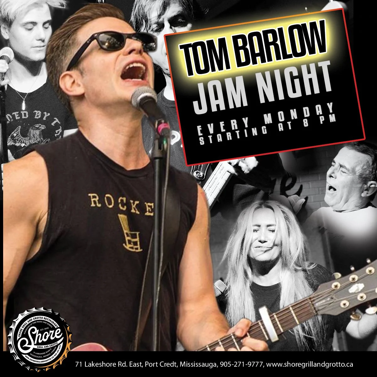 🔥 TONIGHT at Shore Grill and Grotto 🔥
Join us for the Famous Tom Barlow Jam &mdash; 🎶 20 years running and still going strong! One of the BEST jam nights in Canada!!!
And with the weather hitting a beautiful 25 degrees tonight, it&rsquo;s the perf