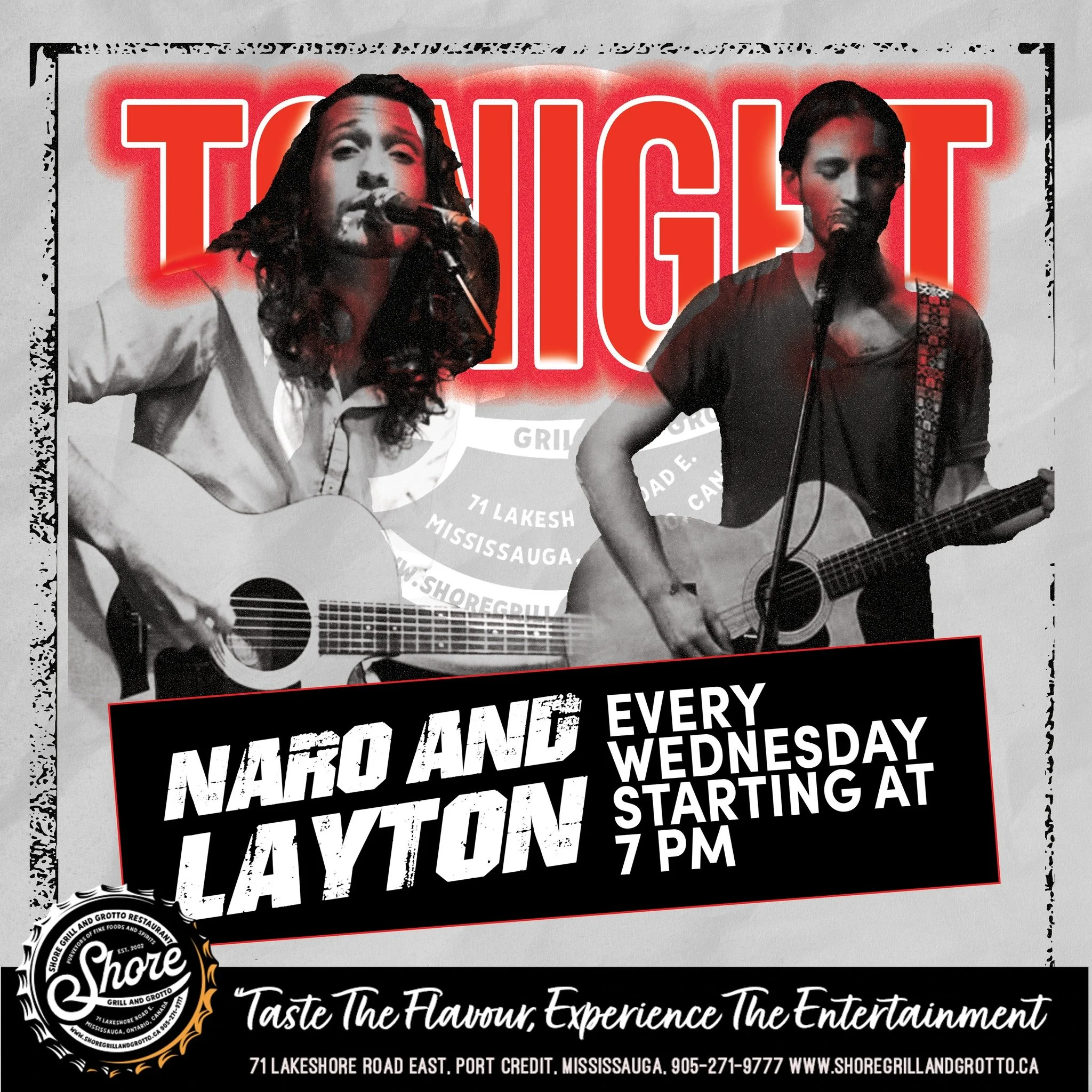 Tonight at Shore Grill and Grotto, we&rsquo;re turning up the vibes with Naro and Layton live! 🎶🔥
Great music, flowing drinks, and delicious food fresh off the grill &mdash; the perfect recipe for an amazing night out. Gather your friends and come 