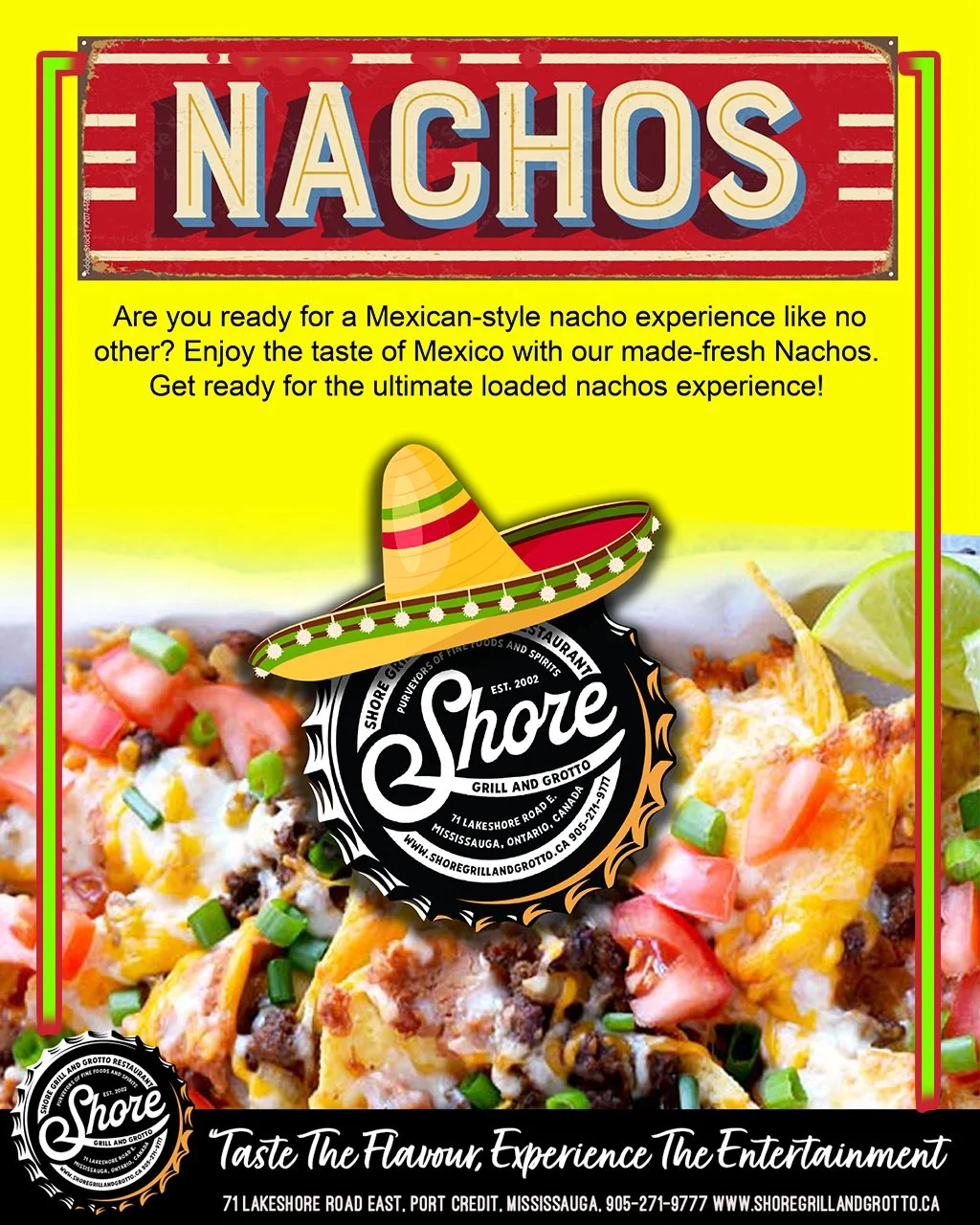 Did someone say NACHOS? 🤤🔥
Get ready to dig into the best nachos in town at Shore Grill and Grotto! Loaded with tender seasoned beef or juicy chicken, baked fresh to perfection and piled high with all your favorite toppings. Perfect for sharing wit