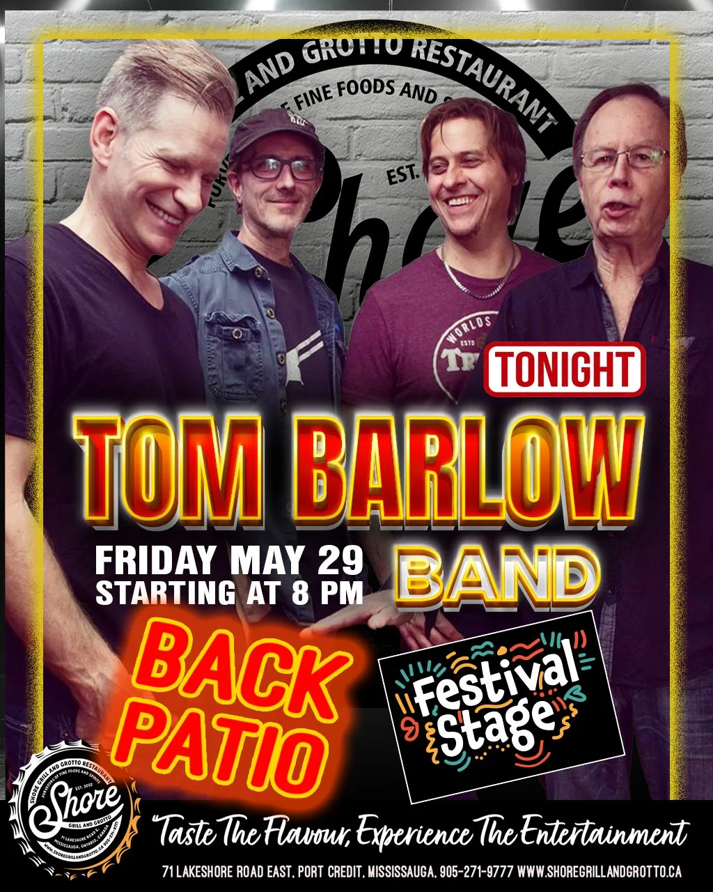 🌞 Summer is here, and our back patio is officially open!
Tonight, we&rsquo;re excited to welcome the legendary Tom Barlow Band for an unforgettable evening of live music. With great weather in the forecast, you couldn&rsquo;t ask for a better night 