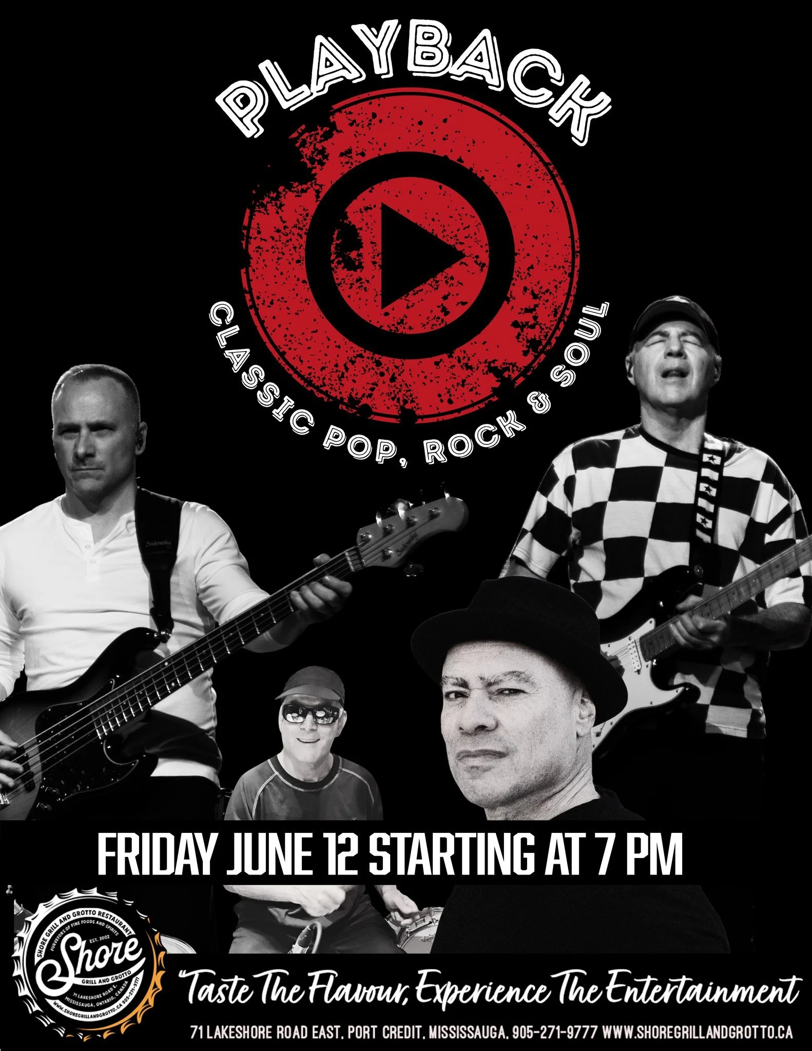 Start the weekend off right at Shore Grill and Grotto with the cool sounds of Playback live under the stars! There&rsquo;s nothing quite like a summer night in Port Credit&mdash;great music, delicious food, refreshing drinks, and good company all in 