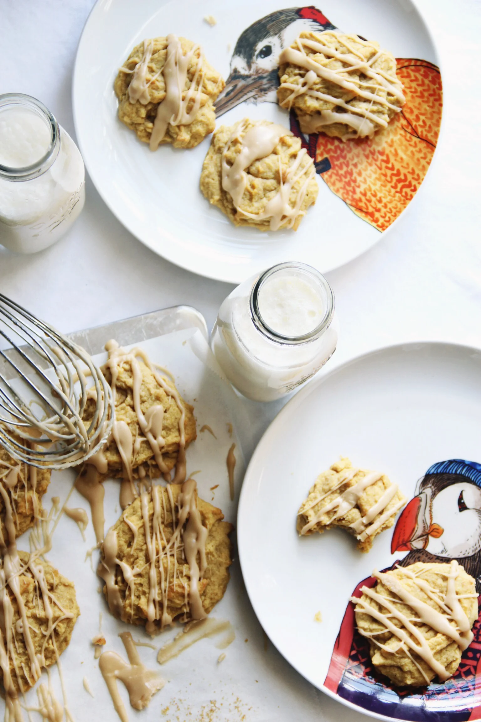 Pumpkin cookies with caramel brown butter frosting