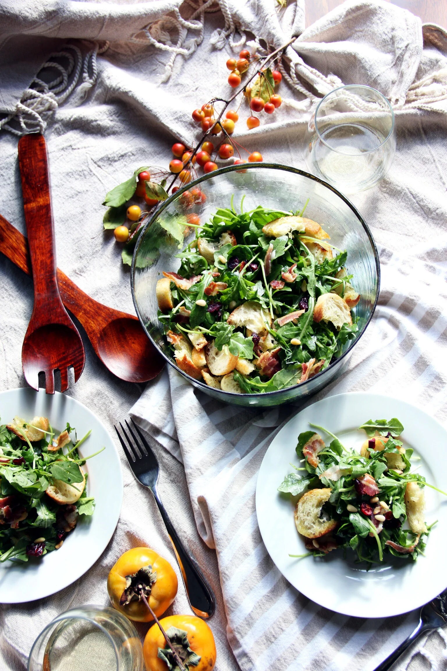 Autumn panzanella salad