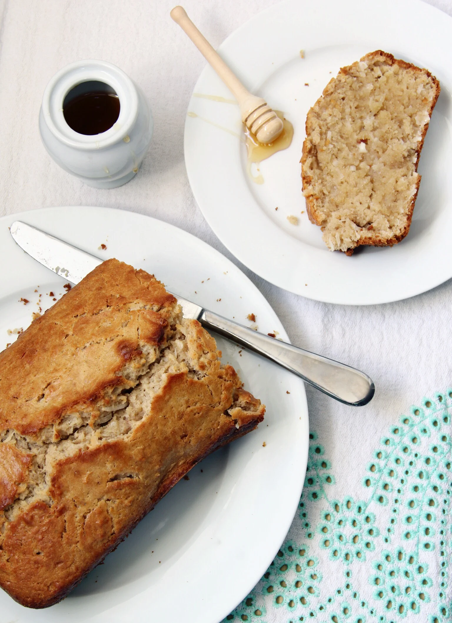 Coconut bread with honey butter
