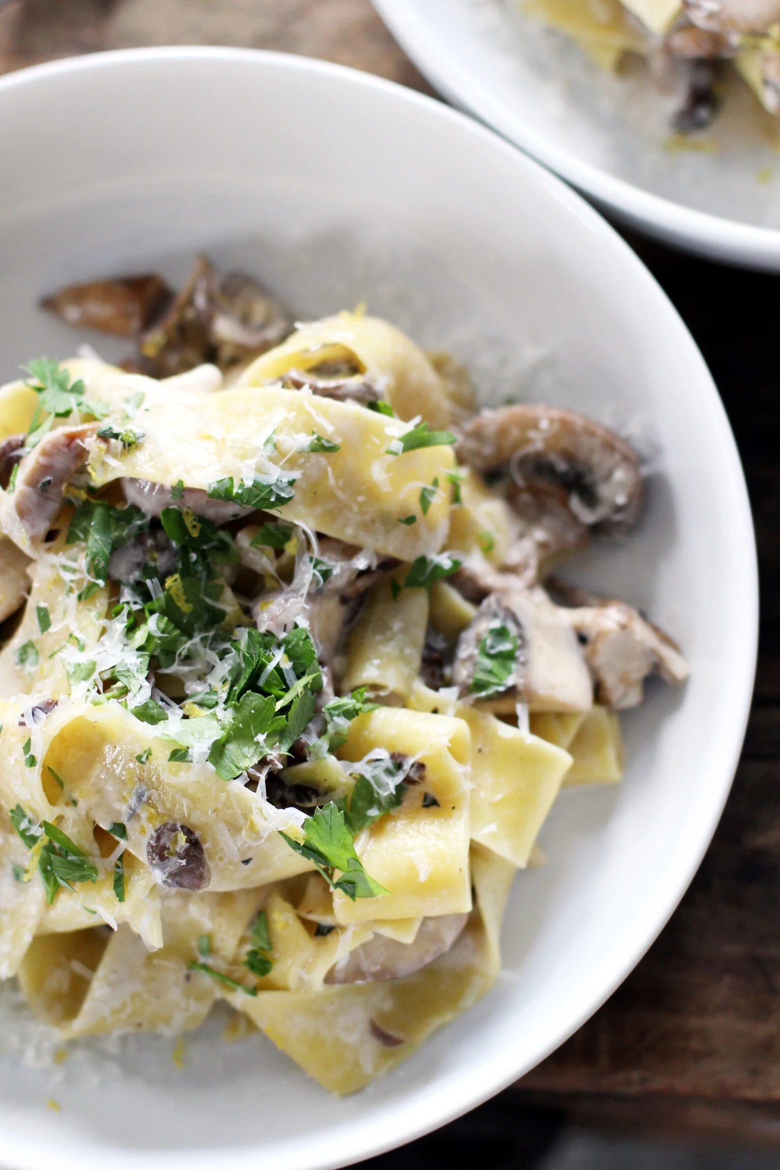 Pappardelle with wild mushroom cream