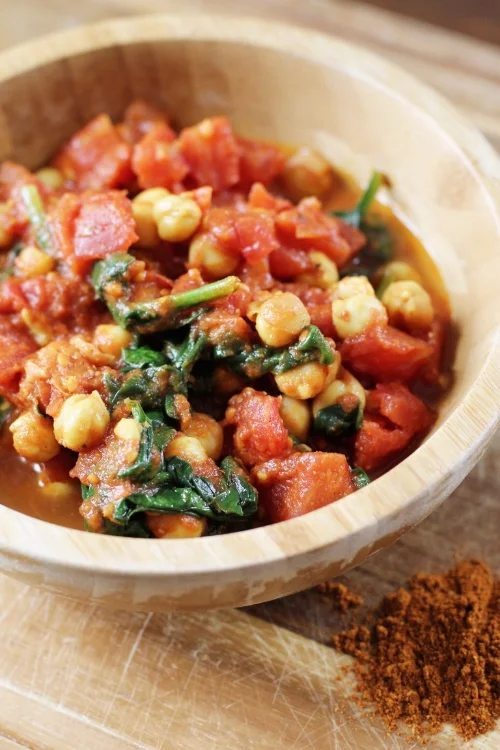 Quick Moroccan tomatoes and chickpeas