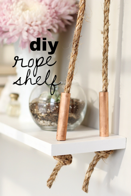 DIY rope shelf
