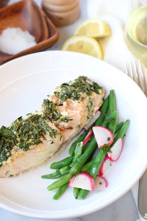Slow roasted herb salmon
