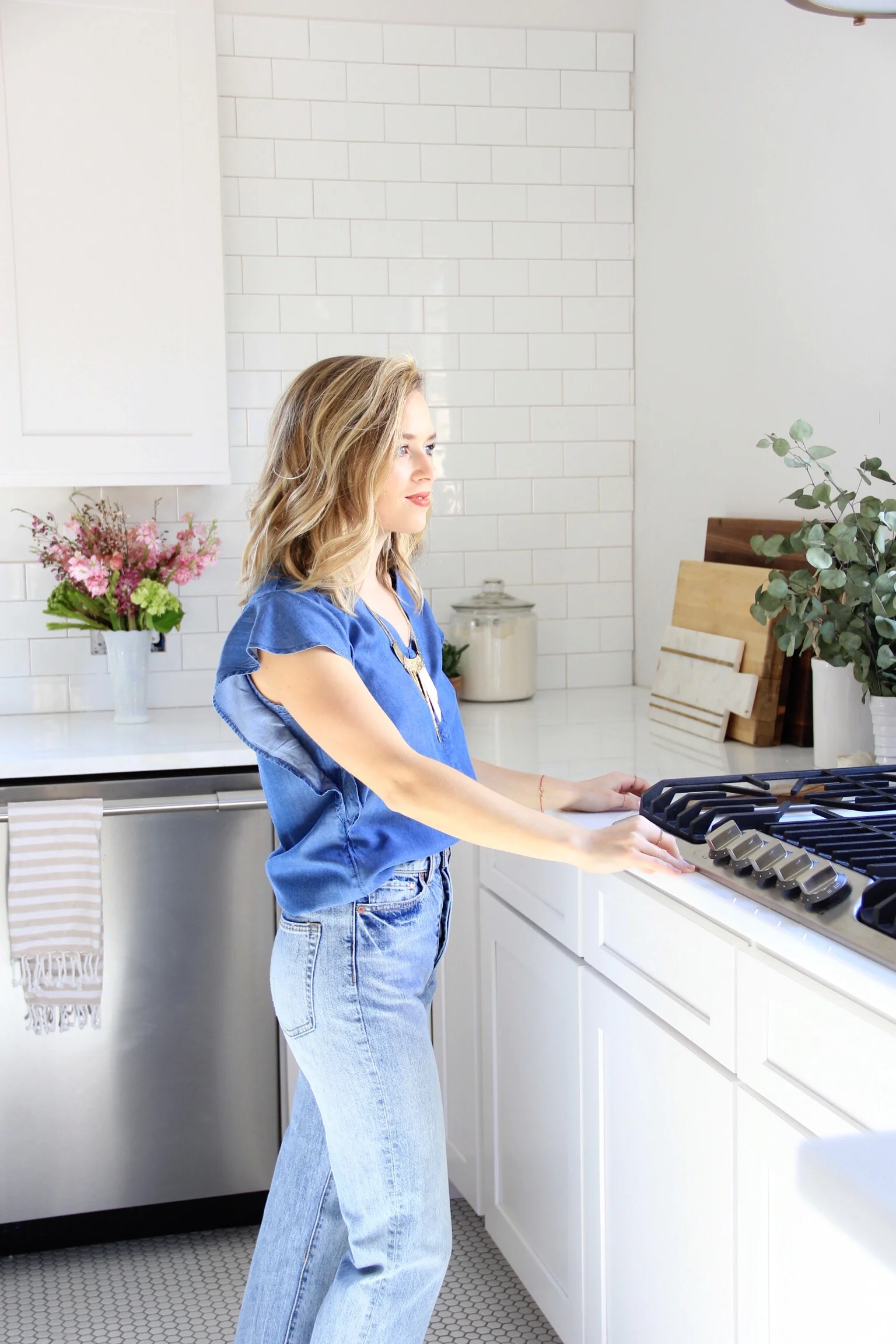 Chambray ruffles with vintage denim - The Pastiche