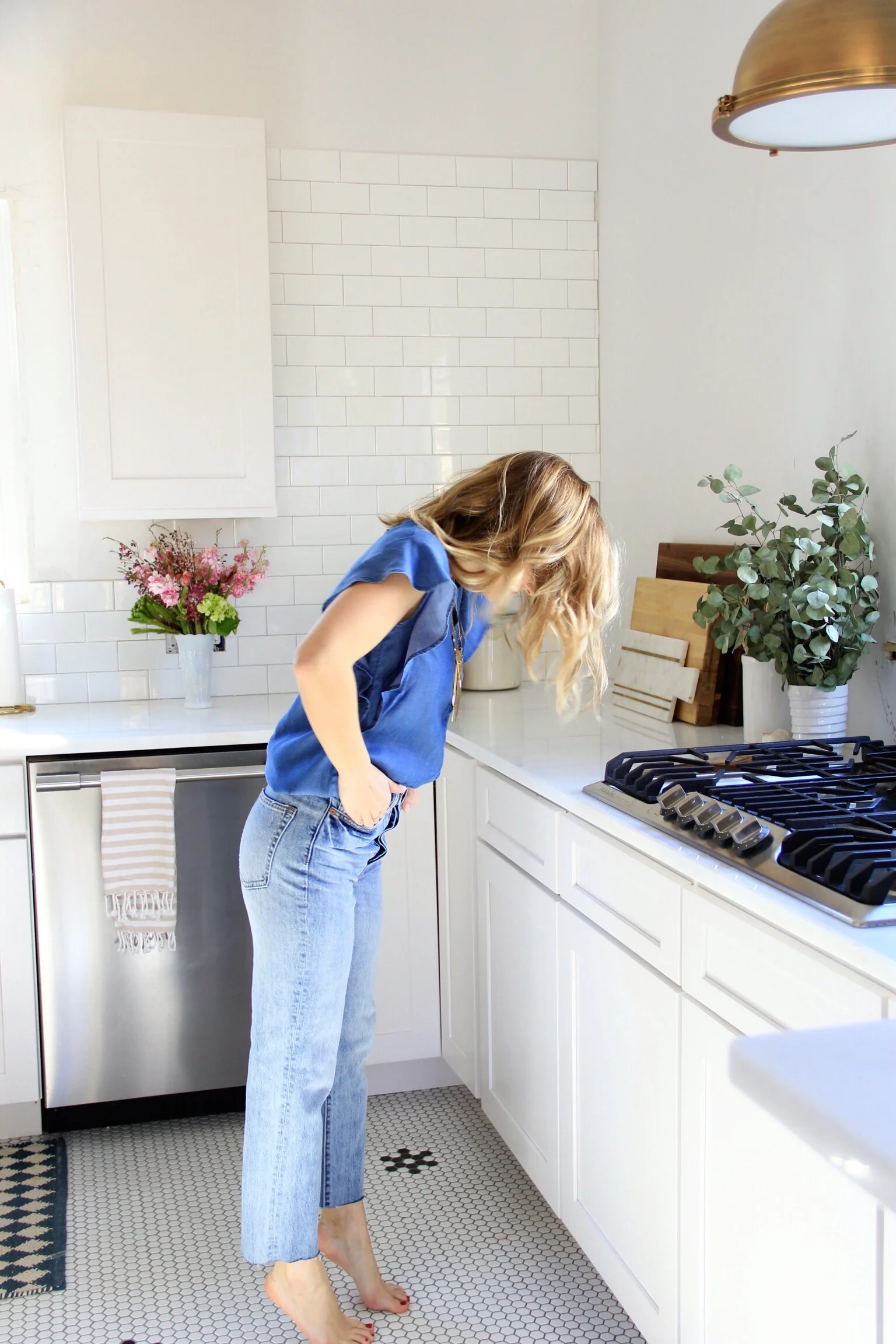 Chambray ruffles with vintage denim - The Pastiche