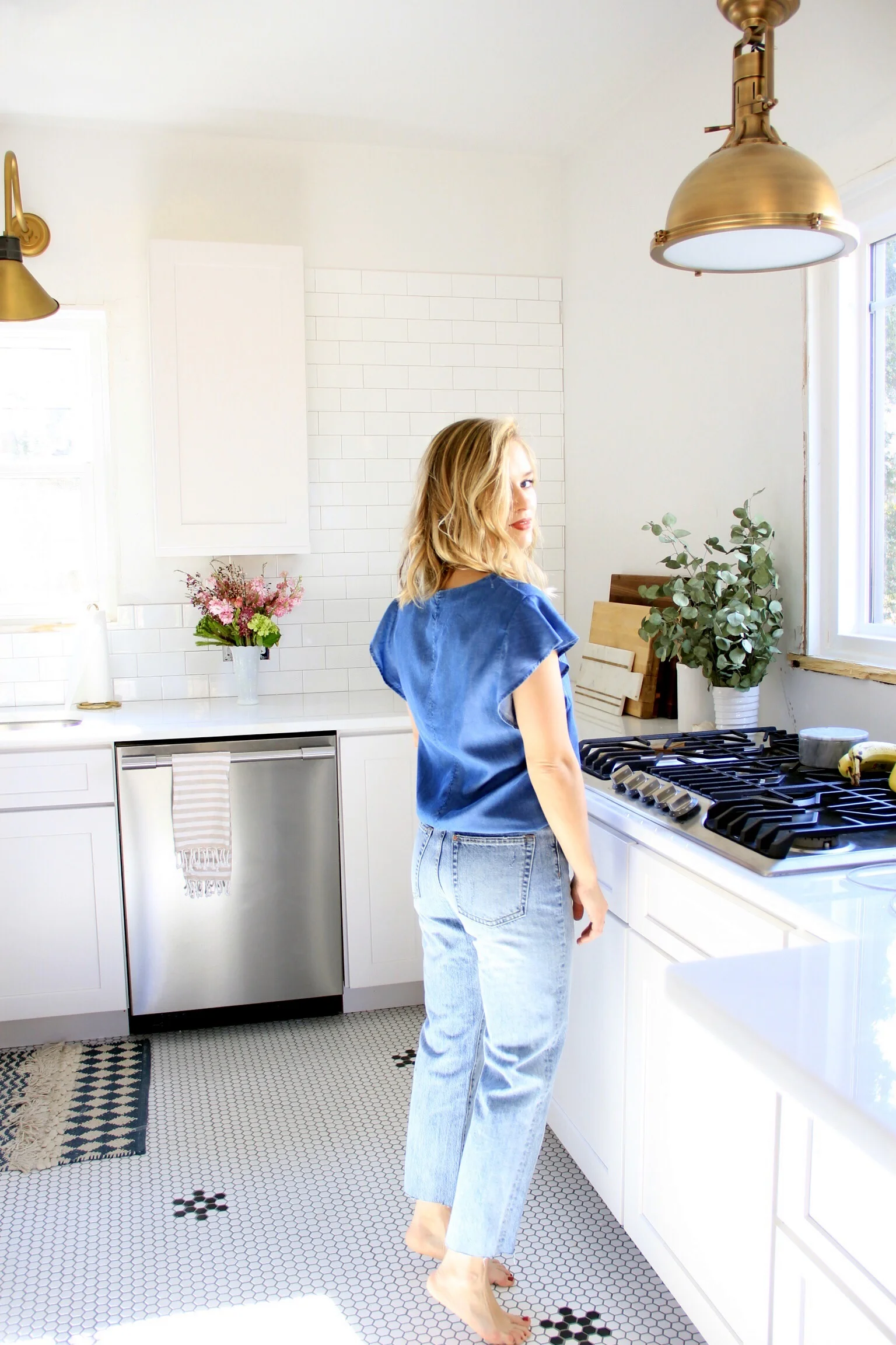 Chambray ruffles with vintage denim - The Pastiche