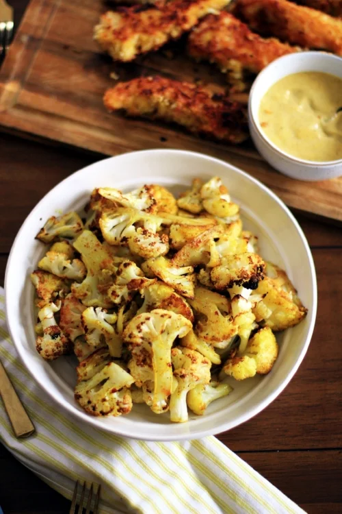 Roasted curry cauliflower