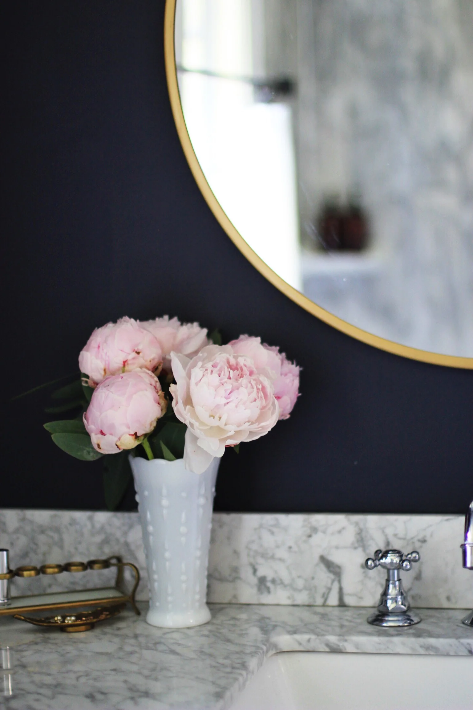Our navy and brass bathroom — The Pastiche