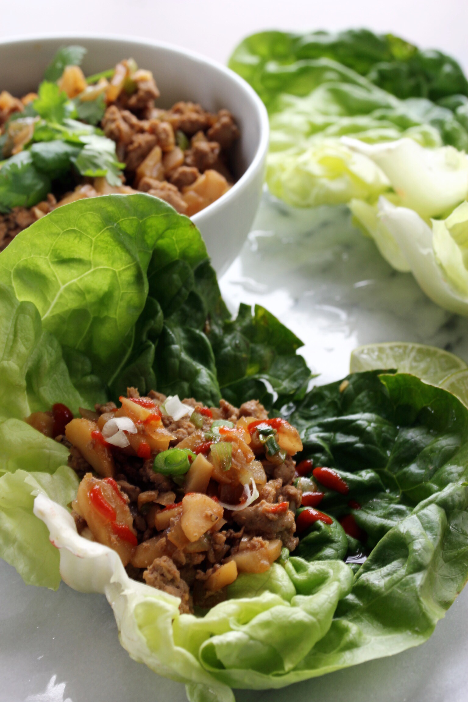 Chinese lettuce wraps with ground turkey