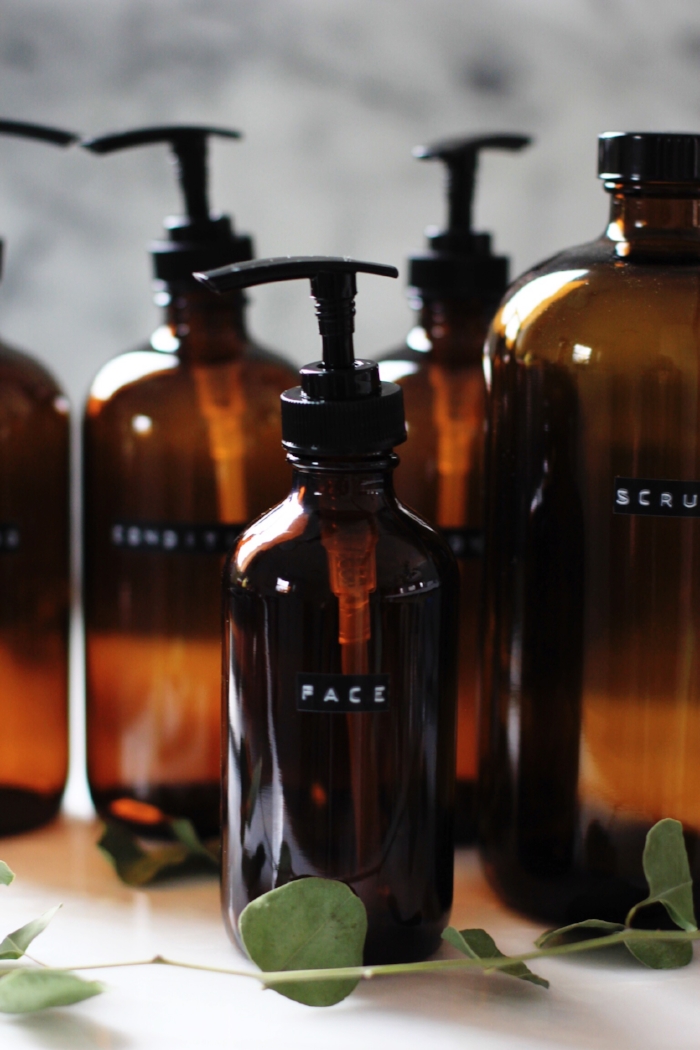 Amber shower bottle DIY — The Pastiche