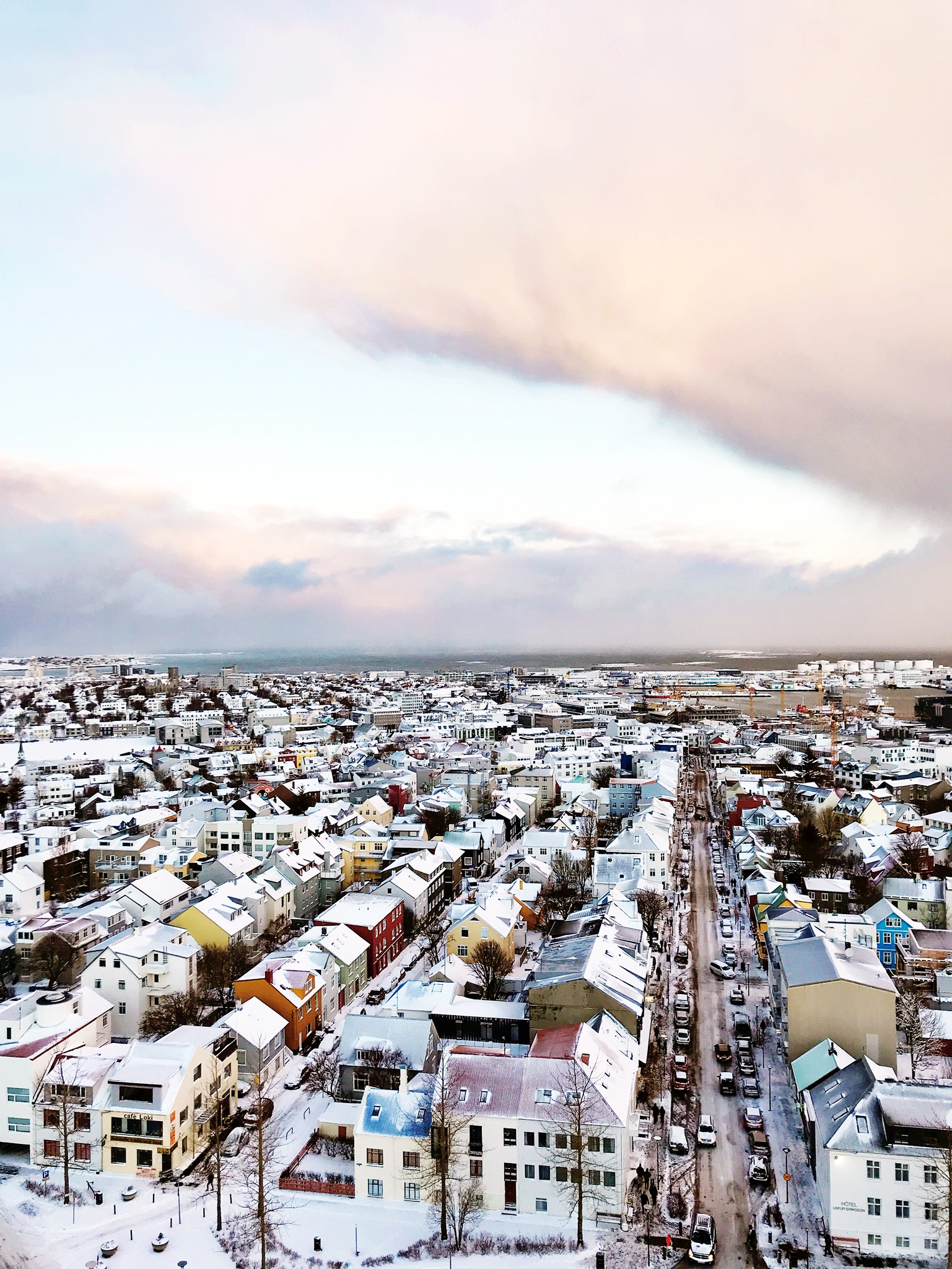 View of Reykjavik from the top of the church 