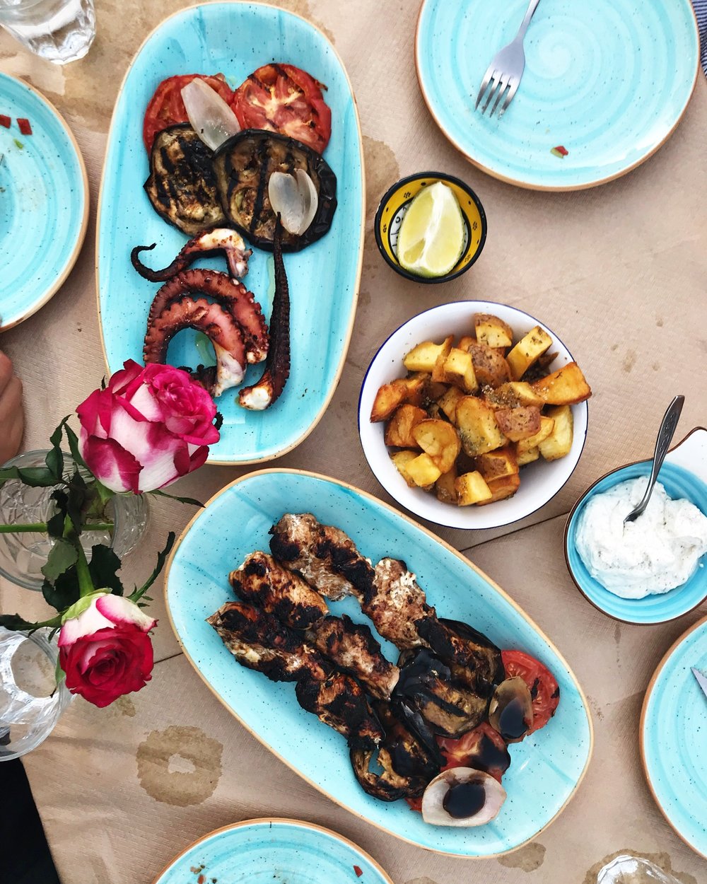 Grilled octopus and souvlaki on repeat