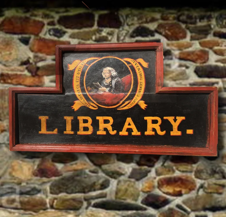 Authentic Reproduction - Newtown Library Sign (Bucks County, PA) - ver2