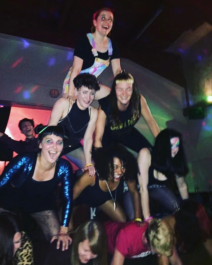 Human pyramid, obvs.